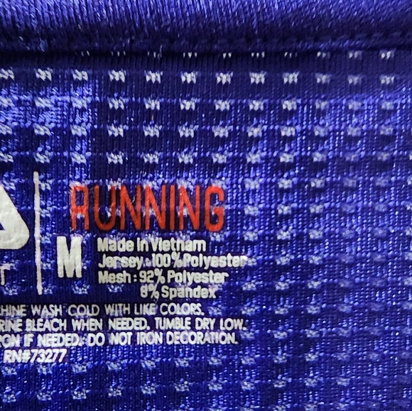 Fila Blue Athletic Running T-Shirt with Pink and Green Accents In Size Medium - Picture 14 of 14